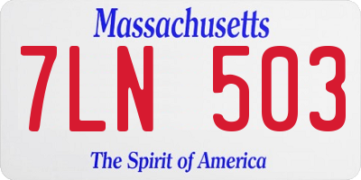MA license plate 7LN503