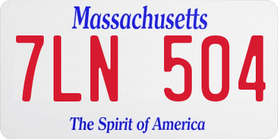 MA license plate 7LN504