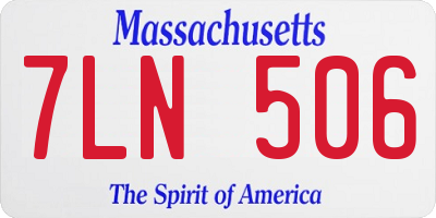 MA license plate 7LN506