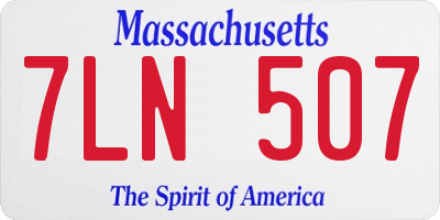 MA license plate 7LN507