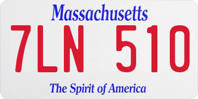 MA license plate 7LN510