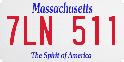 MA license plate 7LN511