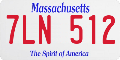 MA license plate 7LN512