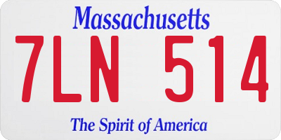 MA license plate 7LN514