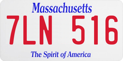 MA license plate 7LN516