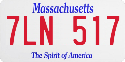 MA license plate 7LN517