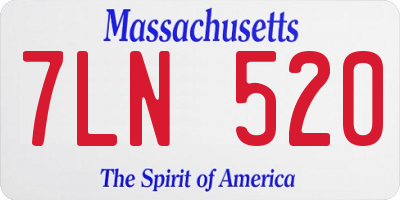 MA license plate 7LN520