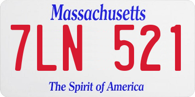 MA license plate 7LN521