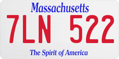 MA license plate 7LN522
