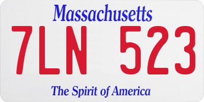 MA license plate 7LN523