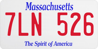 MA license plate 7LN526