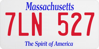 MA license plate 7LN527