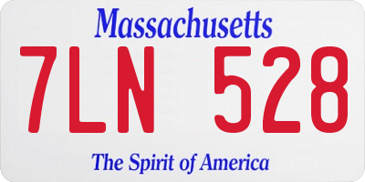 MA license plate 7LN528