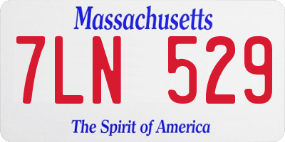 MA license plate 7LN529