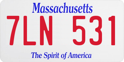 MA license plate 7LN531