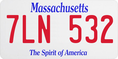 MA license plate 7LN532