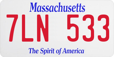 MA license plate 7LN533