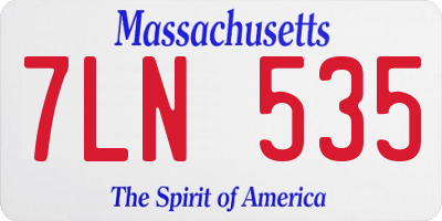 MA license plate 7LN535