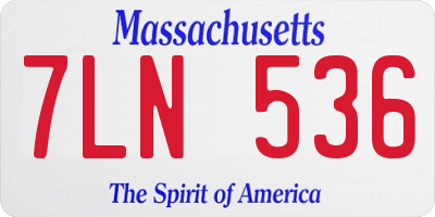 MA license plate 7LN536