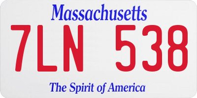 MA license plate 7LN538