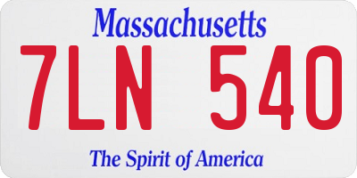 MA license plate 7LN540