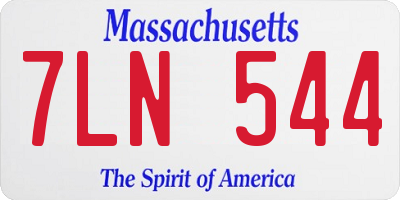 MA license plate 7LN544