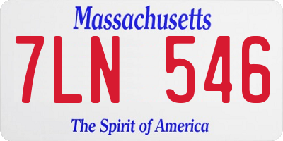 MA license plate 7LN546
