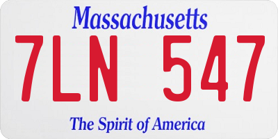 MA license plate 7LN547