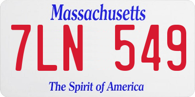 MA license plate 7LN549