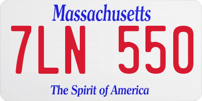 MA license plate 7LN550