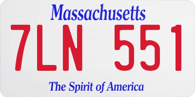 MA license plate 7LN551