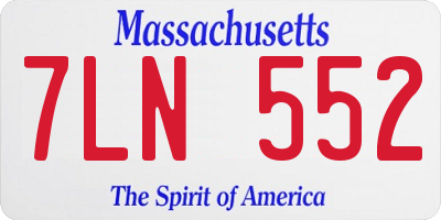 MA license plate 7LN552