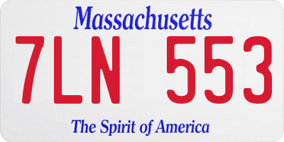 MA license plate 7LN553