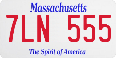 MA license plate 7LN555