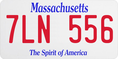 MA license plate 7LN556