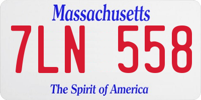 MA license plate 7LN558
