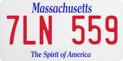 MA license plate 7LN559