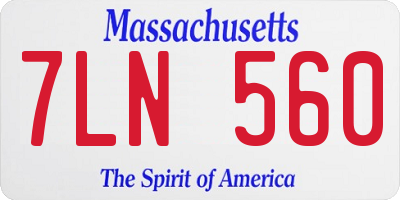 MA license plate 7LN560