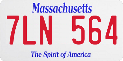 MA license plate 7LN564