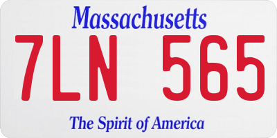 MA license plate 7LN565