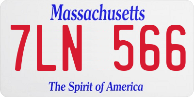 MA license plate 7LN566