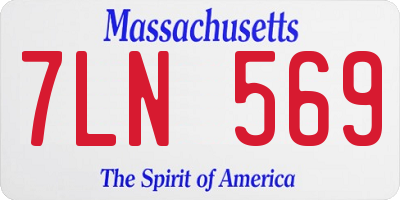MA license plate 7LN569