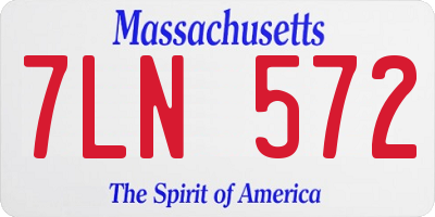 MA license plate 7LN572