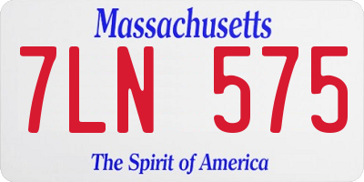 MA license plate 7LN575