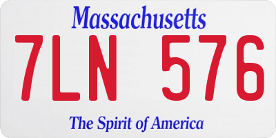MA license plate 7LN576