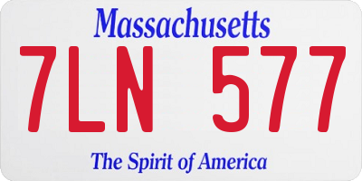 MA license plate 7LN577