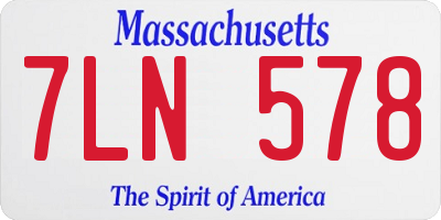 MA license plate 7LN578