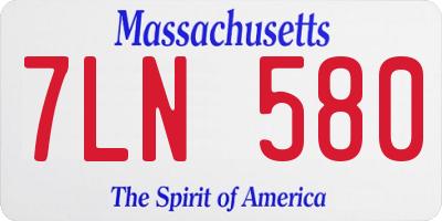 MA license plate 7LN580