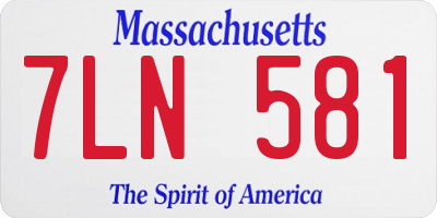 MA license plate 7LN581