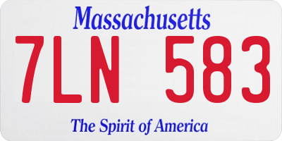 MA license plate 7LN583